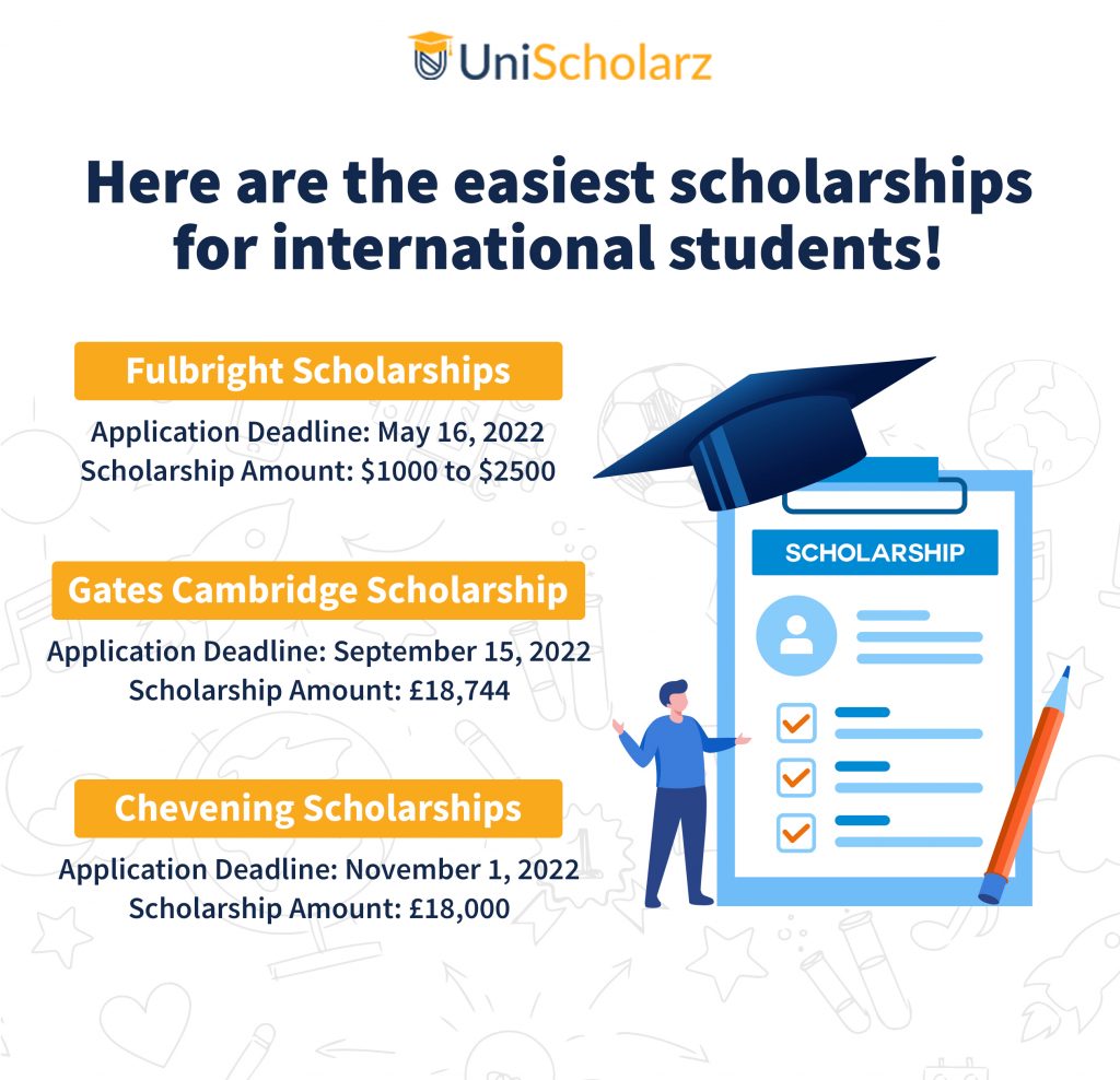 5 Easiest Scholarships to Apply for International Students UniScholars