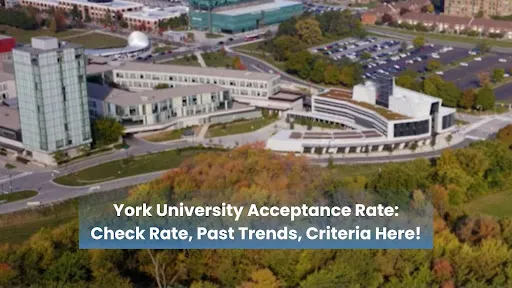 York University Campus With Title of Acceptance Rate.