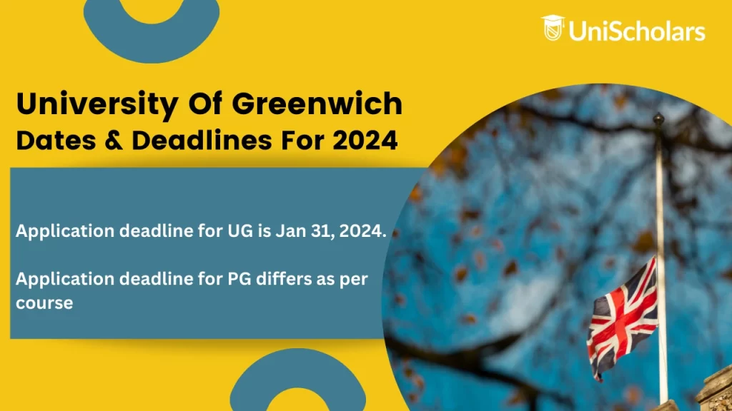 University of Greenwich Dates and Deadlines for 2024