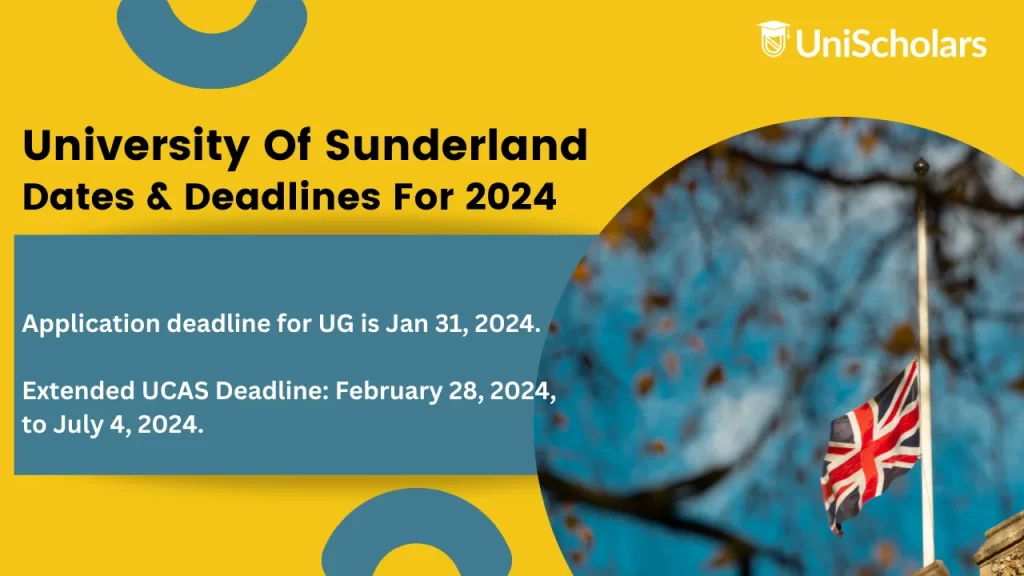 University of Sunderland admission dates and deadlines 2024