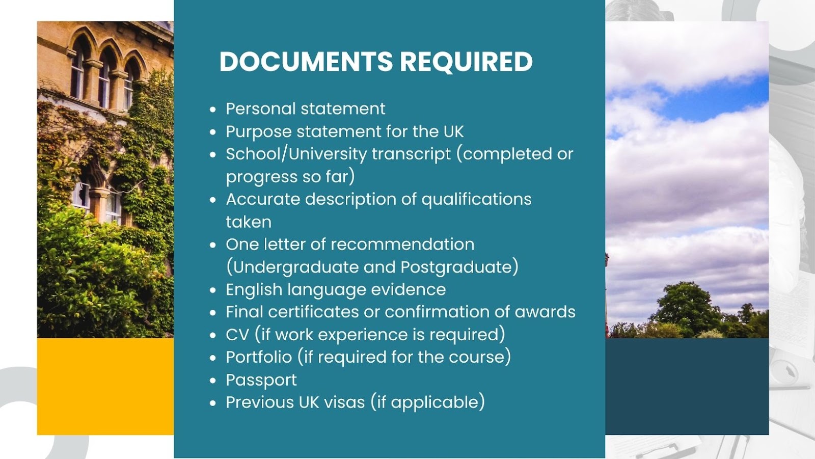 documents required for admission at oxford brookes university